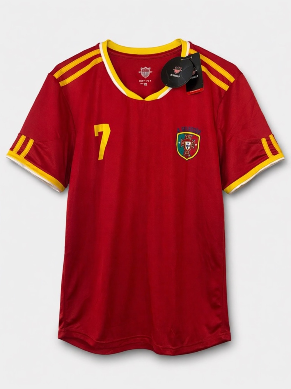 NWT Portugal Soccer Jersey #7 Ronaldo Style Red Yellow Dry Fit XL ⚽🇵🇹
